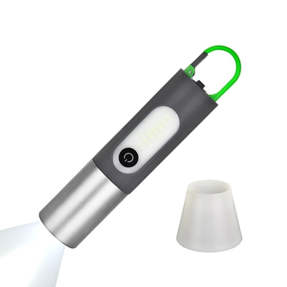 Mini Super-White Laser COB Flashlight with Keychain & Lampshade