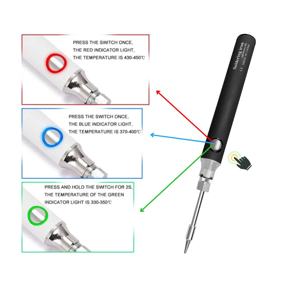 Wireless USB-Lötgerät (8-10W) mit Schnellladefunktion | Tragbar, Lithium-Akku, OVP