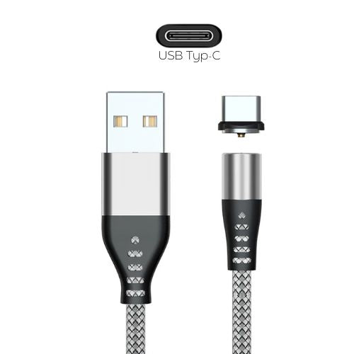 Magnetisches Aufladekabel mit Schnellladung | USB Type-C (Silber)
