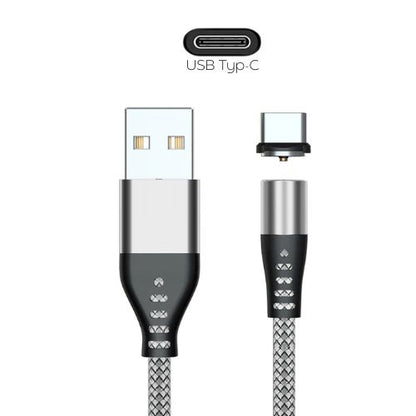 Magnetisches Aufladekabel mit Schnellladung | USB Type-C (Silber)