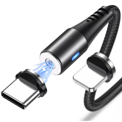 Magnetisches Aufladekabel mit Schnellladung | USB Type-C, Lightning, Micro-USB