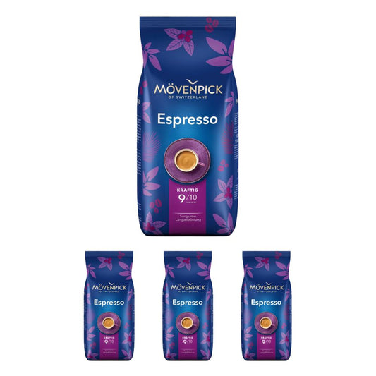 MÖVENPICK Kaffee ARABICA mit Robusta - Barista Espresso (4x1000g): Ganze Bohnen