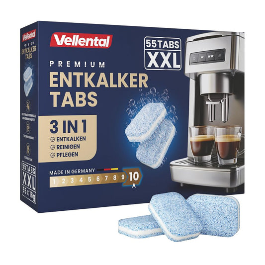 3-in-1 Entkalkungstabletten (55 Stück) für Kaffeevollautomaten & Kaffeemaschinen