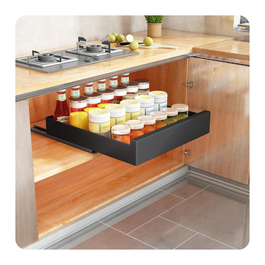 Ausziehbare Teleskopschublade-Aufbewahrungsregal (43x40x9cm): Kein Bohren und Nageln