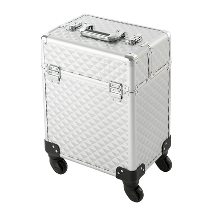 Kosmetikkoffer Kosmetik-Aufbewahrungsbox Rollender Schminkkoffer 34x24x41cm mit Universalrollen – Bild 4