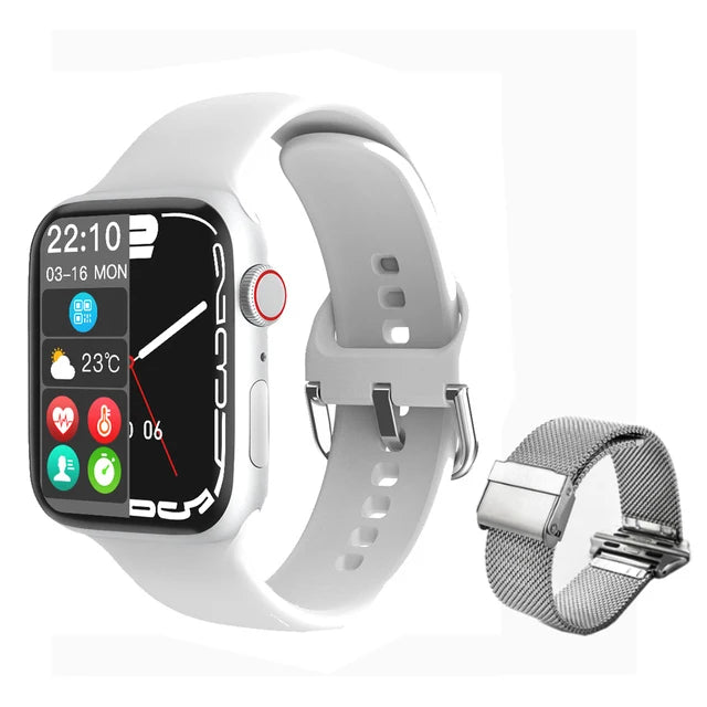 Ultra Watch Serie 9 - NFC, BT Anruf, Wasserdicht, 2,05" Display, Kabelloses Laden - Silber1