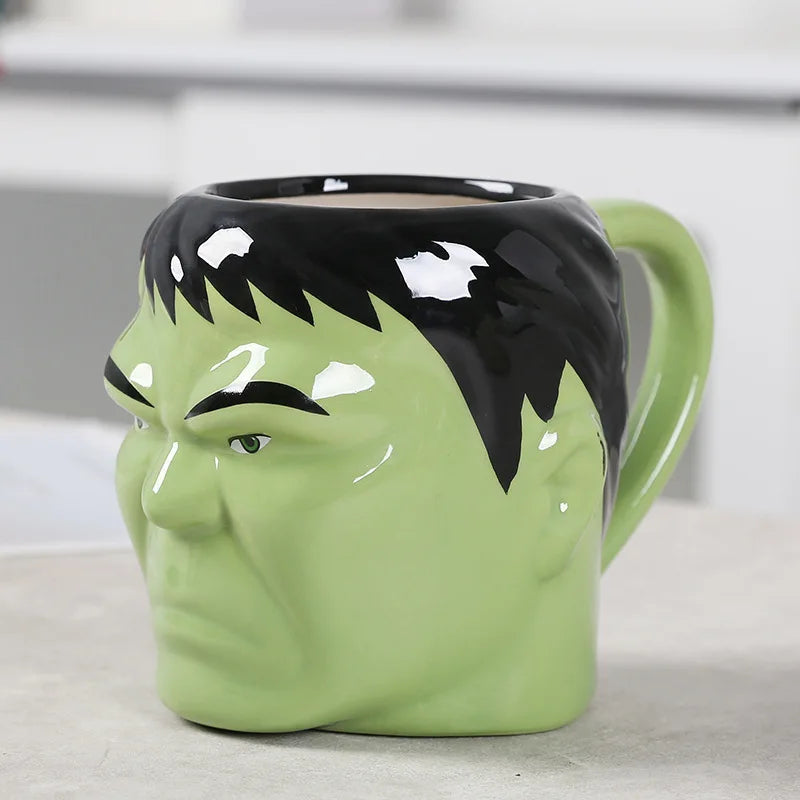 Keramik Kaffeetassen mit Superhelden-Design für Kaffee, Milch & Tee | Geschenkidee (Hulk)