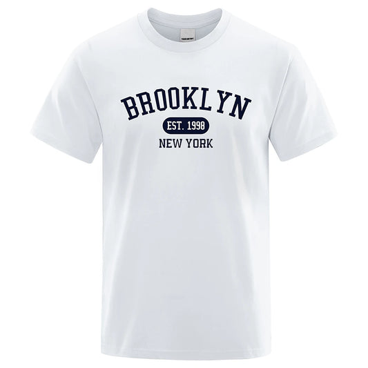 Brooklyn EST. 1998 NYC T-Shirt | Urban Rundhals-Streetwear für den Sommer (Weiß)