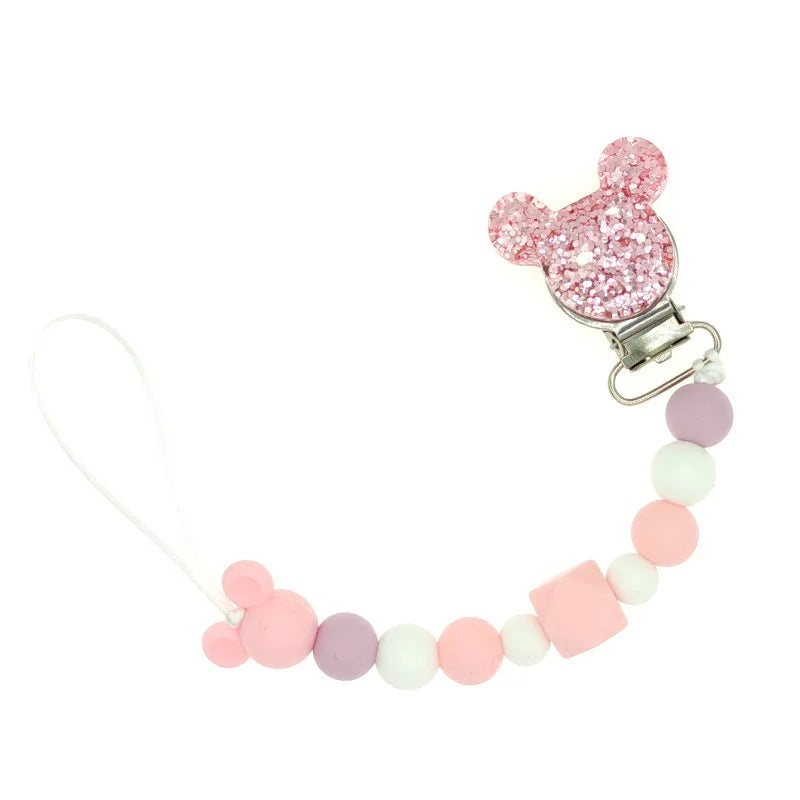 Baby Schnuller Clips Kette Silikon Perlen Beißring Spielzeug Schnuller Halter Schnuller Kette Geschenk – Bild 5