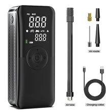 CARSUN Tragbare Elektrische Luftpumpe mit Dualem Bildschirm | Manometer, Powerbank-Funktion, LED Licht
