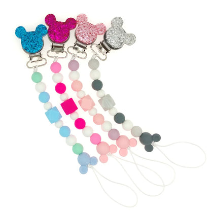 Baby Schnuller Clips Kette Silikon Perlen Beißring Spielzeug Schnuller Halter Schnuller Kette Geschenk