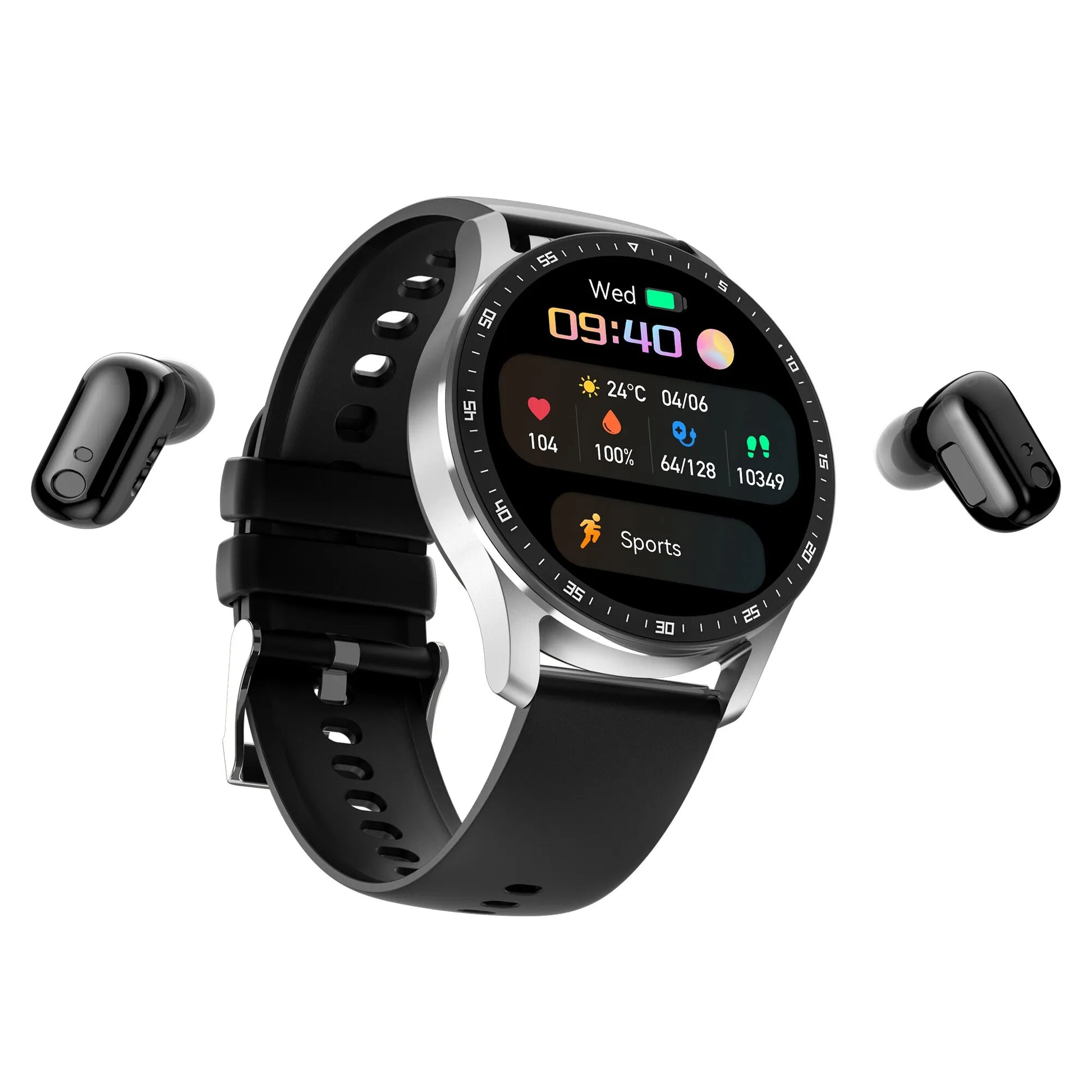 X7 Smart Watch 2 in 1 Wireless Bluetooth Earphone mit Earbuds | mit Blutdruck- und Herzfrequenzmessung