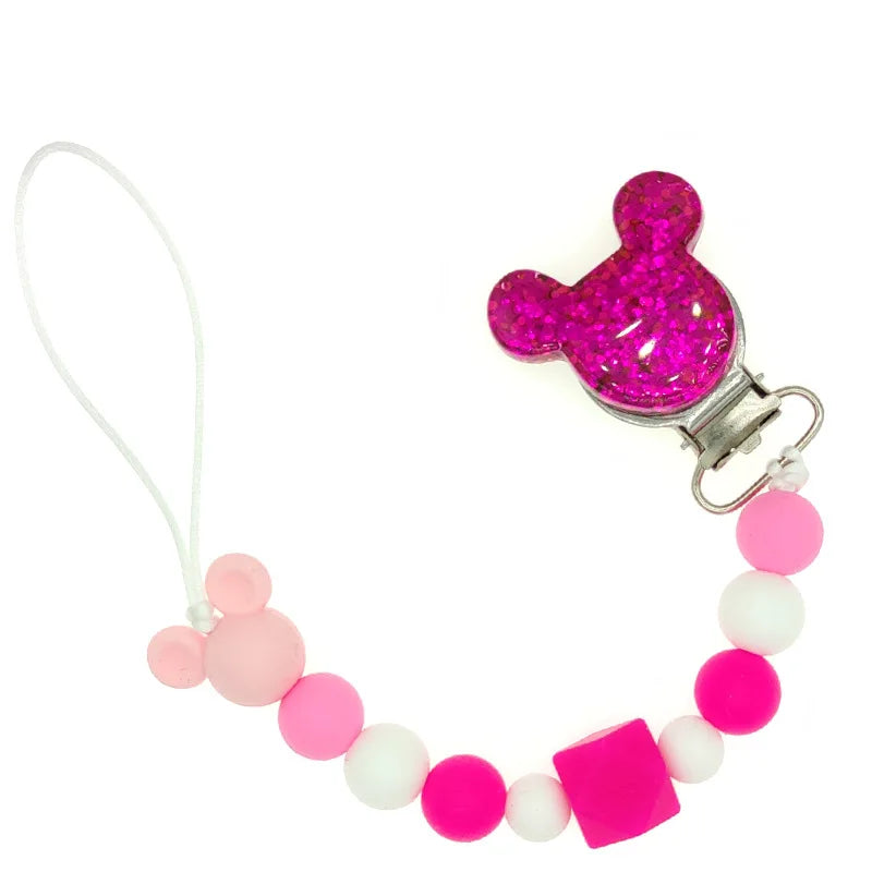 Baby Schnuller Clips Kette Silikon Perlen Beißring Spielzeug Schnuller Halter Schnuller Kette Geschenk – Bild 6