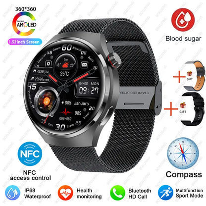 Watch 4 Pro NFC Smartwatch | Amoled HD, BT-Anruf, KI Voice