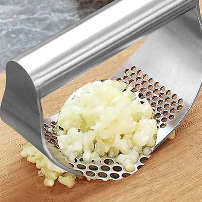 Manuelle Edelstahl Knoblauchpresse | Crusher für Knoblauch & Ingwer, Küchenhelfer mit Set