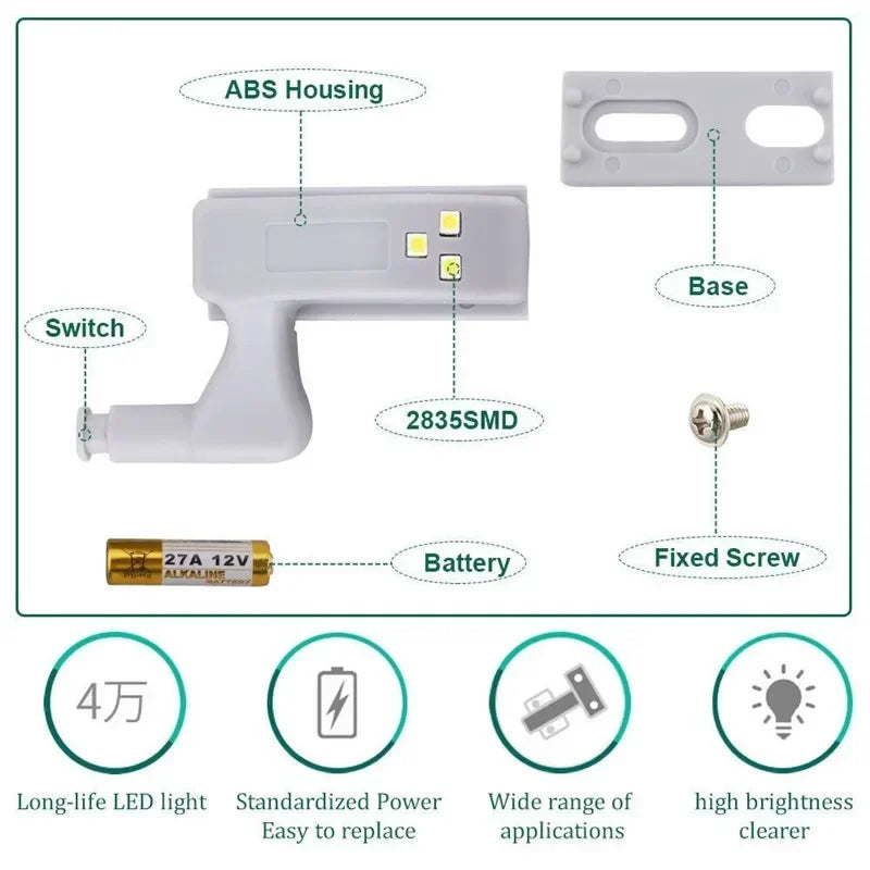 LED Smart Touch Sensor Universal Induktion Schrankbeleuchtung inkl. Batterien 7