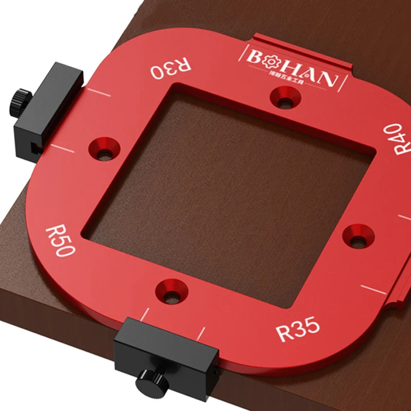 4-in-1 Frässchablone: R10-R50 Eckenradius | Winkel-Positionierungswerkzeug für Holzarbeiten 4
