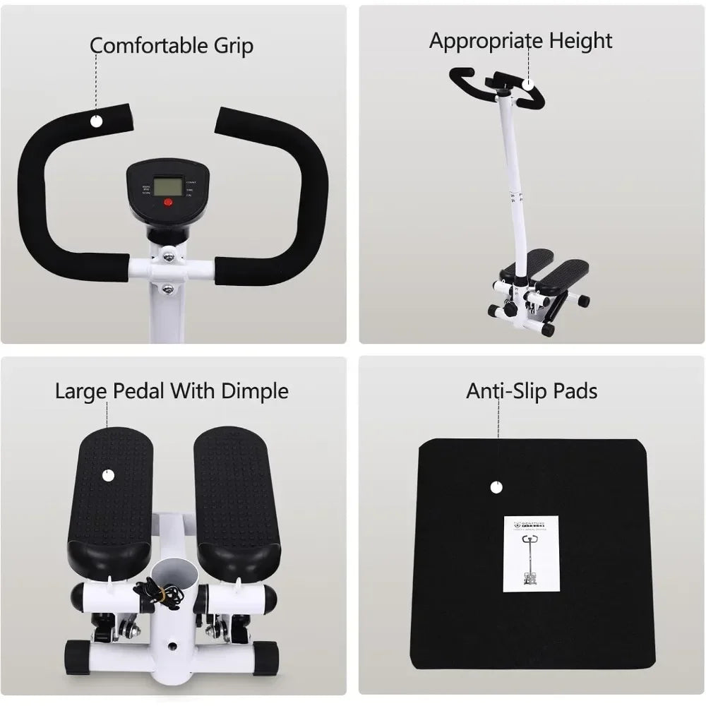Twist Stepper für Zu Hause, Stoßfester Übungsschritt für Ganzkörpertraining, Optionaler Stepper mit Widerstandsbändern oder Lenker – Bild 6