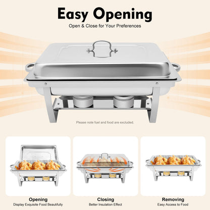 Einzelner Chafing Dish aus Edelstahl mit Deckel für Catering, Hochzeiten und Party-Speisenwärmer – Bild 5