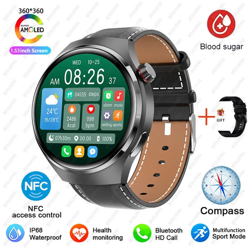 Watch 4 Pro NFC Smartwatch | Amoled HD, BT-Anruf, KI Voice