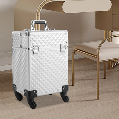 Kosmetikkoffer Kosmetik-Aufbewahrungsbox Rollender Schminkkoffer 34x24x41cm mit Universalrollen