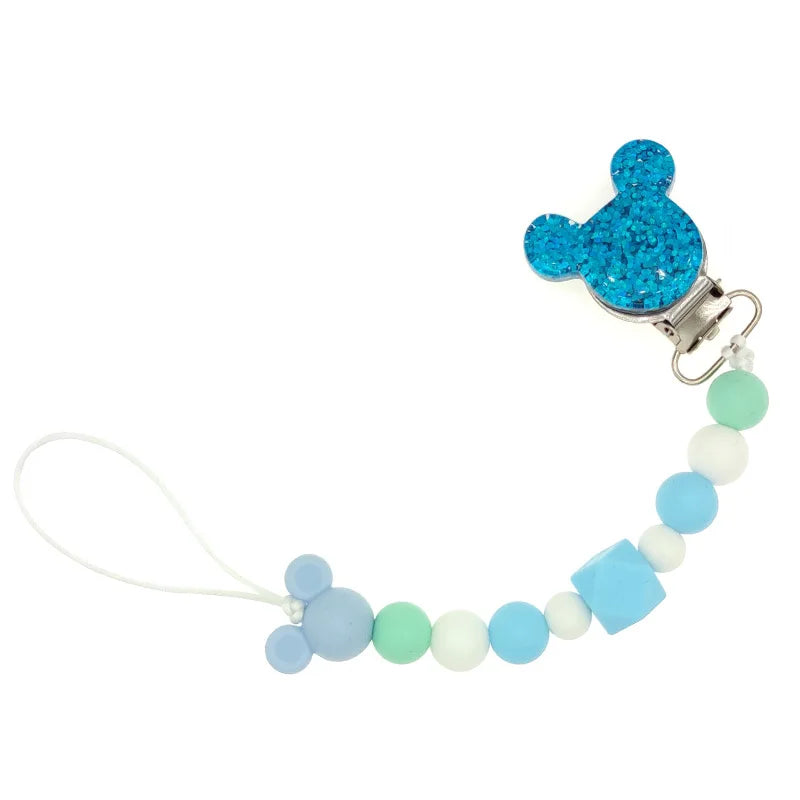 Baby Schnuller Clips Kette Silikon Perlen Beißring Spielzeug Schnuller Halter Schnuller Kette Geschenk – Bild 4