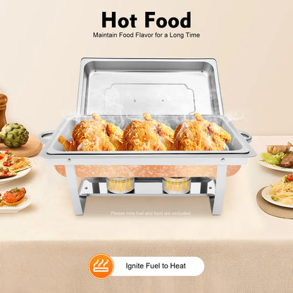 Einzelner Chafing Dish aus Edelstahl mit Deckel für Catering, Hochzeiten und Party-Speisenwärmer