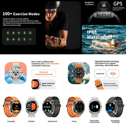 W7 Ultra GPS-Kompass AMOLED Smartwatch | Outdoor Sport, BT-Anruf, IP68