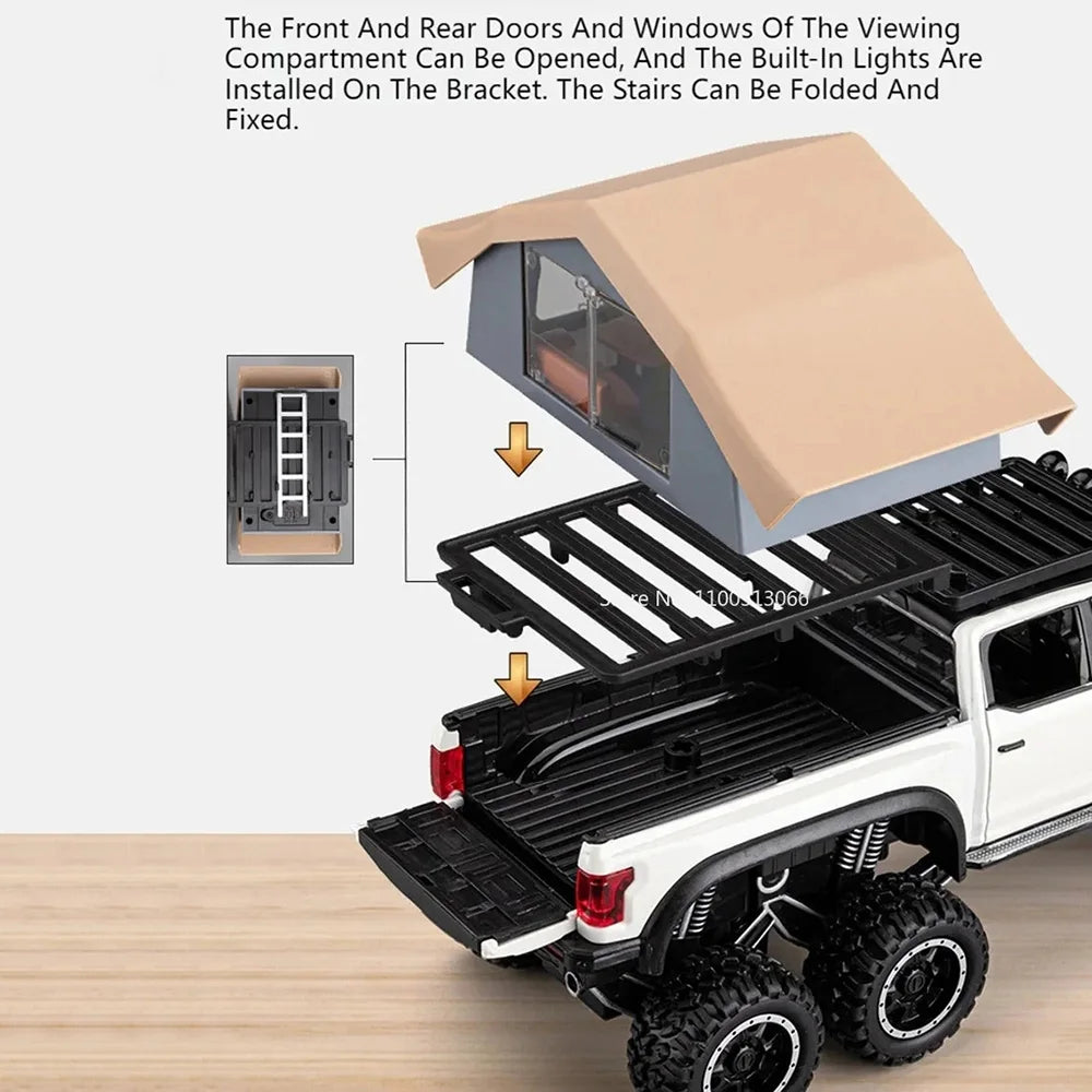 Ford Raptor F150 Modellauto (1:24) | 6 Türen, Licht & Sound, Camping RV, Sammler, Geschenk