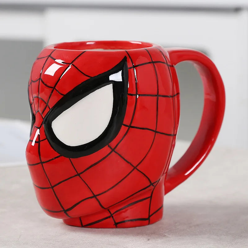 Keramik Kaffeetassen mit Superhelden-Design für Kaffee, Milch & Tee | Geschenkidee (Spiderman)
