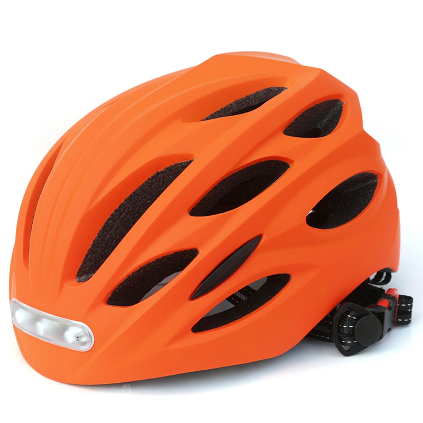 Atmungsaktiver Fahrradhelm für Herren und Damen | mit LED-Licht (Orange)