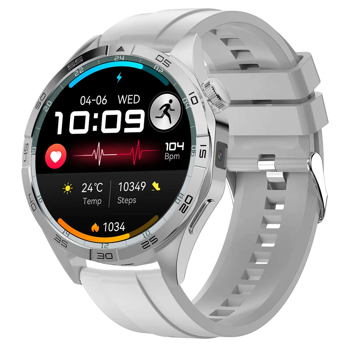 VALDUS VG52 Pro Smartwatch | AMOLED Display, 4G-SIM, NFC, GPS, SOS, Kamera 200 MP, Videoanruf (Silber)