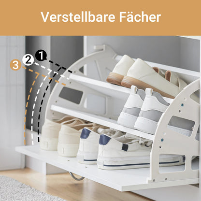 SoBuy FSR16 Schuhbank mit Sitzkissen Schuhregal Schuhkipper mit 1 Klappe Sitzbank Schuhschrank Schmal BHT Ca. 60x46x30cm – Bild 6