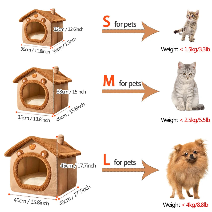 Faltbares, Waschbares Haustierbett mit abnehmbarem Kissen für kleine Hunde und Katzen 4