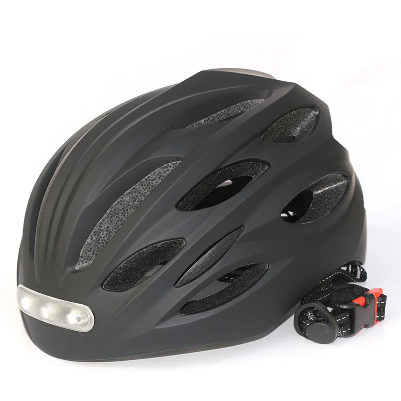 Atmungsaktiver Fahrradhelm für Herren und Damen | mit LED-Licht (Schwarz)
