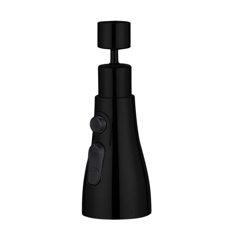 Universal 360° drehbare Küchenarmatur-Wasserhahnaufsatz mit Spritzschutzfilter (Schwarz)