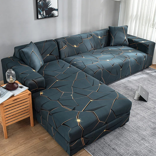 Elastische Sofahusse für 1/2/3/4 Sitzer & L-Form | Stretchbezug für Wohnzimmer, Couch & Sessel (Stil: AiWei)