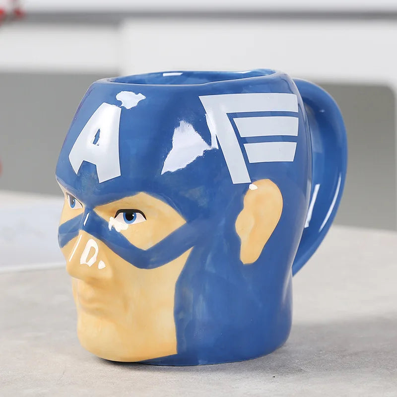 Keramik Kaffeetassen mit Superhelden-Design für Kaffee, Milch & Tee | Geschenkidee (Captain America)