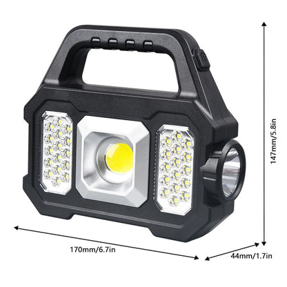 3-in-1 Solar-Arbeitsleuchte: LED-Strahler, dimmbares COB-Seitenlicht | XPG-Taschenlampe 2