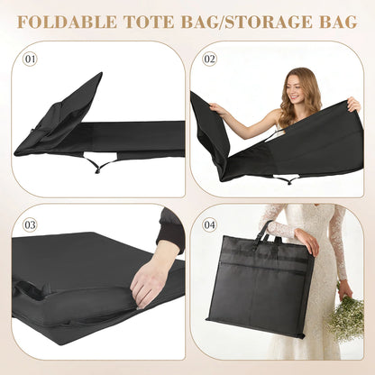 180cm Atmungsaktive Brautkleid-Kleidersäcke Hängende Kleider-Staubschutzhülle Aufbewahrungs-Reisetasche Faltbare Abendkleid-Schutzhülle – Bild 4