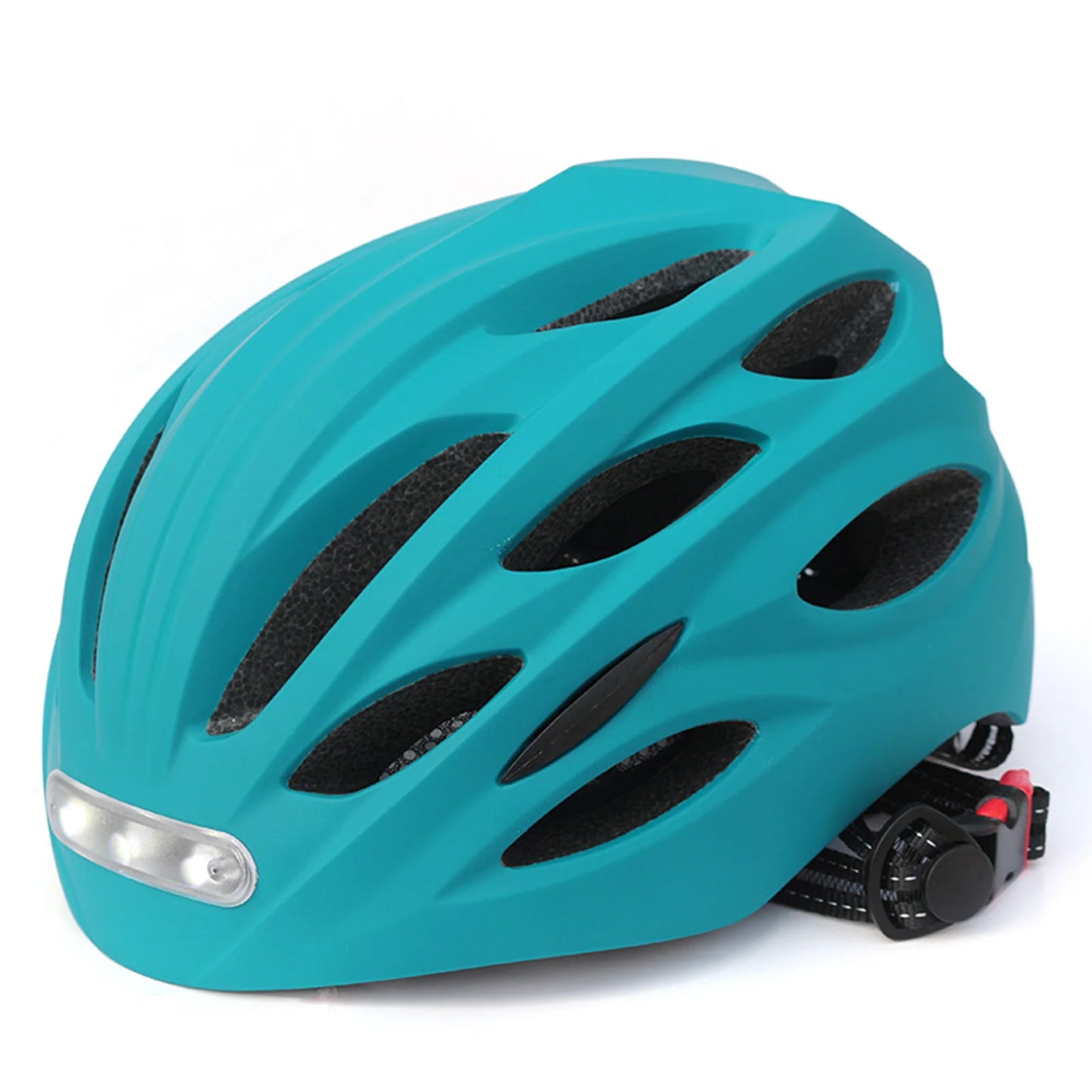 Atmungsaktiver Fahrradhelm für Herren und Damen | mit LED-Licht (Blau)