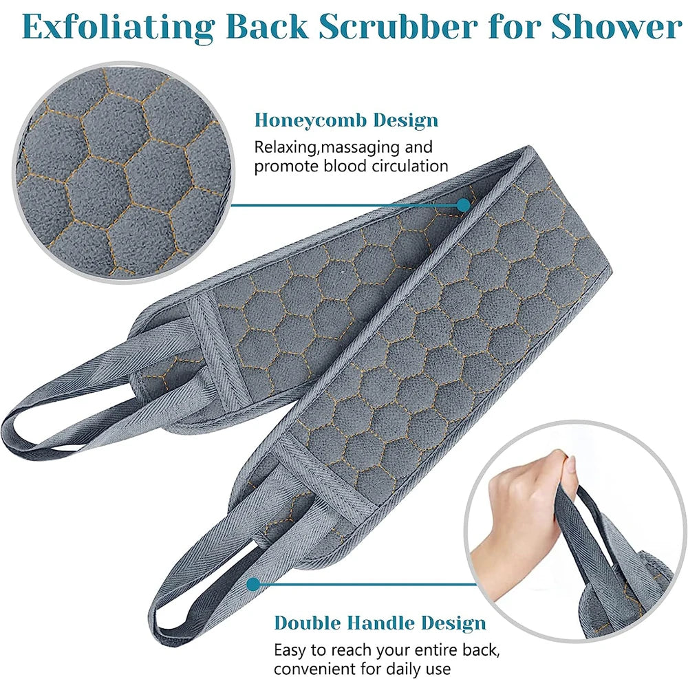 3-teiliges Körperpeeling-Set: Rückenschrubber - Badehandschuh - Duschbürste 3