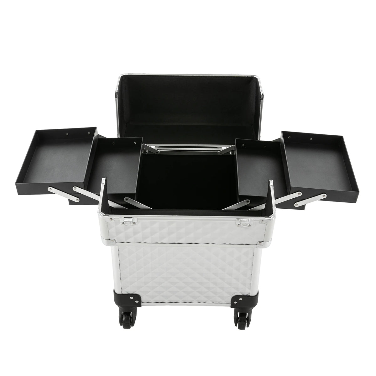 Kosmetikkoffer Kosmetik-Aufbewahrungsbox Rollender Schminkkoffer 34x24x41cm mit Universalrollen – Bild 6