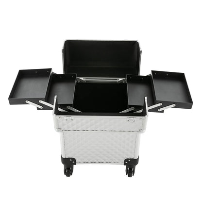 Kosmetikkoffer Kosmetik-Aufbewahrungsbox Rollender Schminkkoffer 34x24x41cm mit Universalrollen – Bild 6