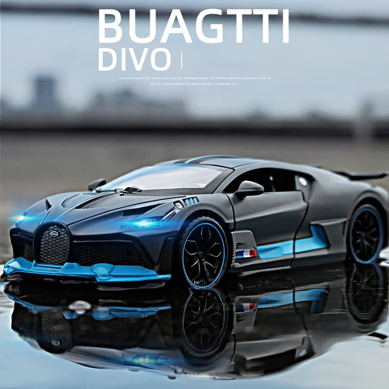 Bugatti Divo Modellauto 1:32 | Spielzeug aus Metall in Farbe Grau: perfekt für Sammler 2