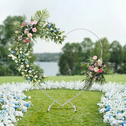 6,6x6,89FT Herzförmiger Hochzeitsbogen Rahmen Weiß - T-förmige Basis aus Kohlenstoffstahl, Einfache Montage, Wiederverwendbar, Ideal für Partys und Verlobungen – Bild 4