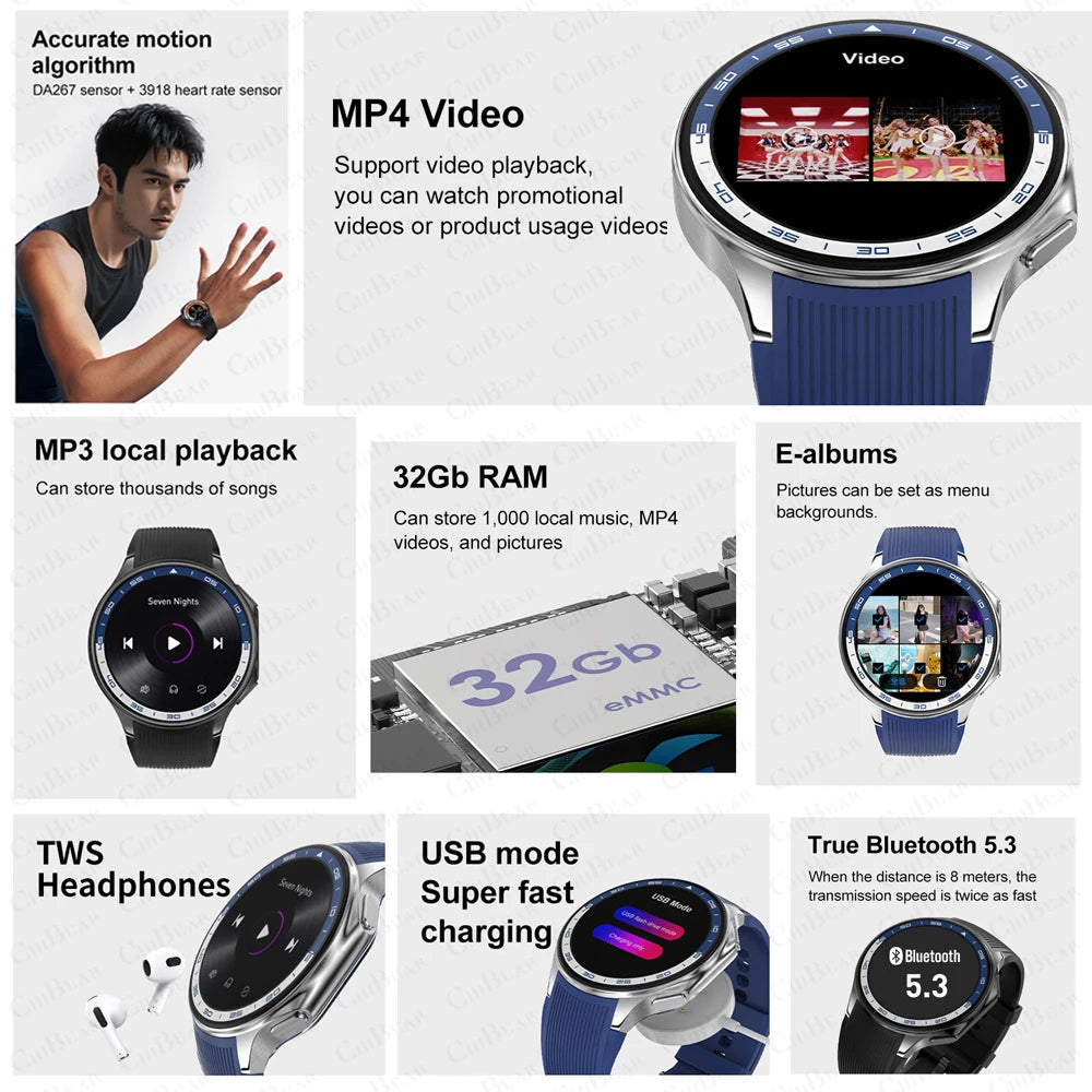 Business-Smartwatch X mit 32GB Speicher, Fitness-Tracker und wasserdichtem Design