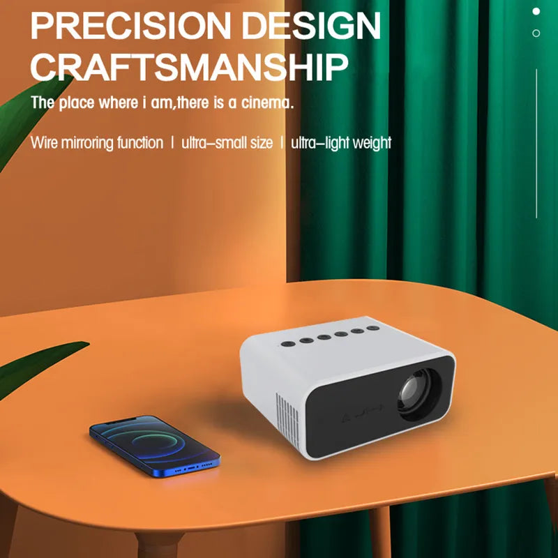 YT500 MINI Projektor | Portables 3D-Heimkino mit kabelloser Synchronisation für Android und iOS: 1080P1