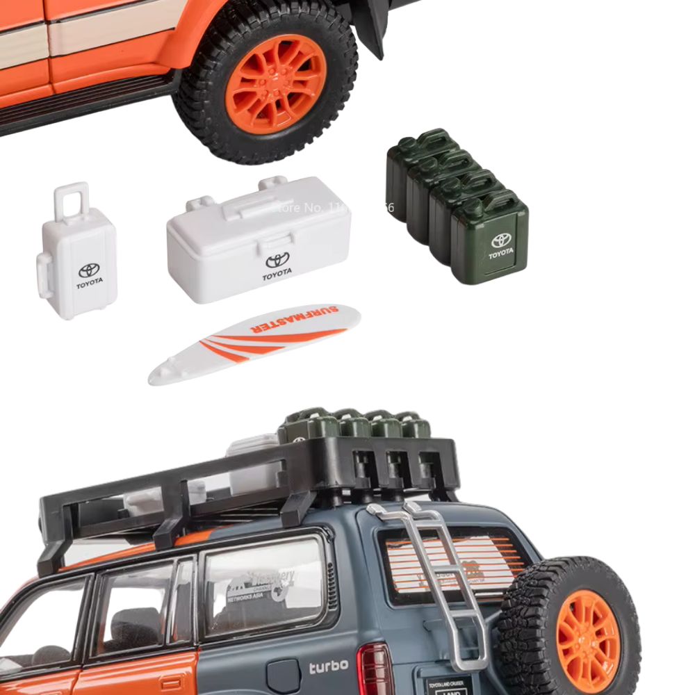 TOYOTA Land Cruiser LC80 (1:24) Offroad-Spielzeugauto mit Licht & Sound, Rückziehfunktion