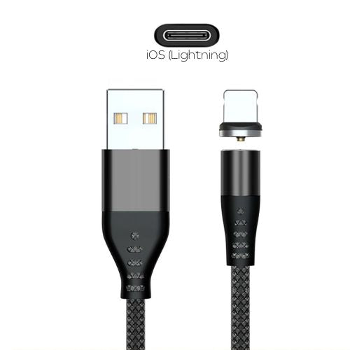 Magnetisches Aufladekabel mit Schnellladung | iOS Lightning (Schwarz)